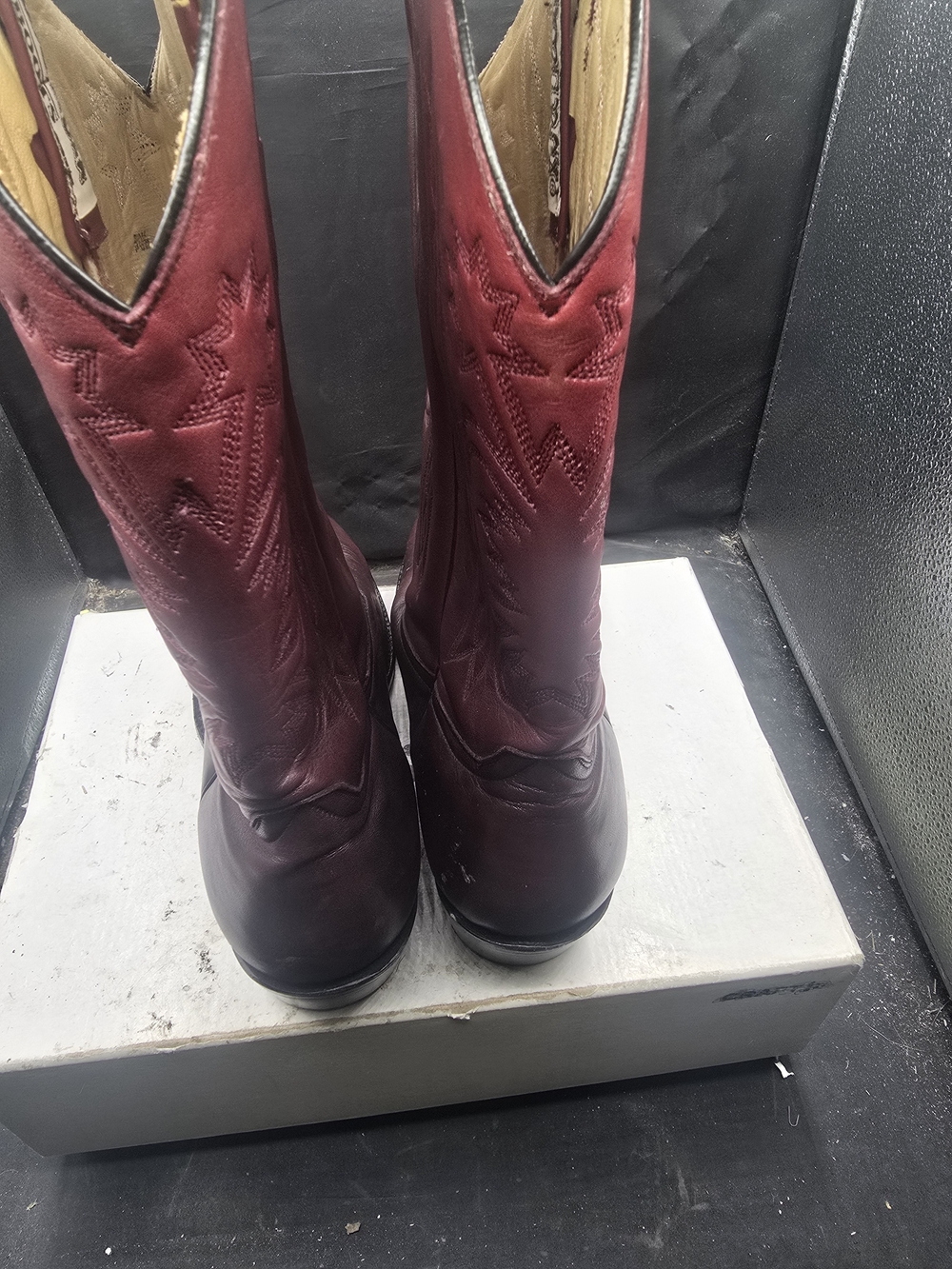 Tecovas Men's Burgundy Leather Western Boots - Picture 5 of 7